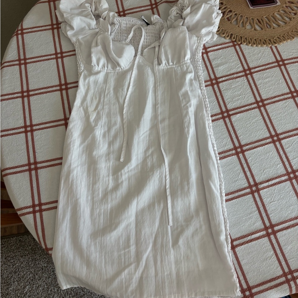 Elegant White Ruffled Dress